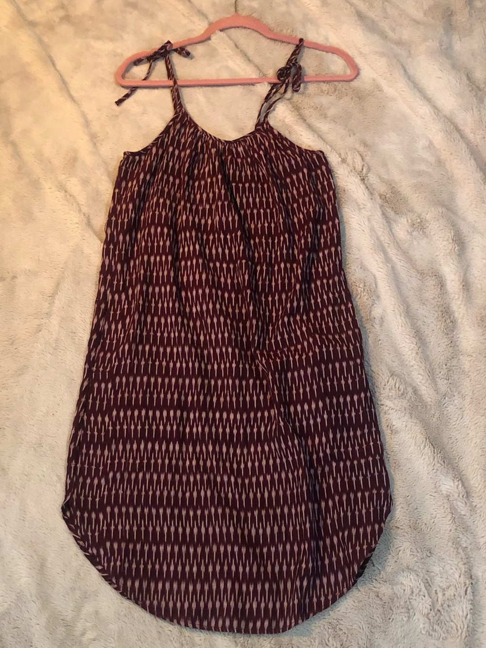 MADEWELL Women’s XS Purple Printed Sleeveless Tie Strap Mini Dress